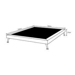 Base Cama Box Casal Japonesa 140cm em Veludo Bege - Luxo Estofados - 3