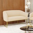 Ver imagem 5 de Sofá Namoradeira 2 Lugares Base Industrial Dourado Stella Suede D03 - D'Rossi Cor Bege
