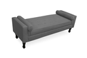 Ver imagem 2 de Jogo Cabeceira Geovana + Calçadeira Fênix Casal 140cm Suede Cinza - LM DECOR