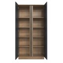 Ver imagem 3 de Armário de Escritório Alto com 2 Portas 80x37x160cm Mel Grafite Ar5020 Faema