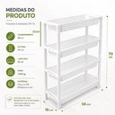 Ver mais imagens de Estante Prateleiras 4 Andares Organizador Auxiliar Multiuso Cesto Lavanderia Quarto Fruteira de Chao