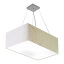 Ver imagem 1 de Lustre Pendente Retangular Md-4372 Cúpula em Tecido 60x40cm Linho Bege