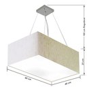 Ver imagem 2 de Lustre Pendente Retangular Md-4372 Cúpula em Tecido 60x40cm Linho Bege