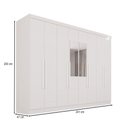 Ver imagem 4 de Guarda-roupa Casal Pinheiro 8 Portas 4 Gavetas com Espelho Branco - Pnr Móveis