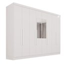 Ver imagem 3 de Guarda-roupa Casal Pinheiro 8 Portas 4 Gavetas com Espelho Branco - Pnr Móveis
