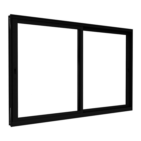 Janela de Alumínio de Correr Lateral 2 Folhas Móveis 100x150cm Lucasa Eccellente Preto