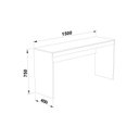 Ver imagem 3 de Escrivaninha Mesa Escritório Reta ME401 150cm Preto