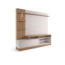 Ver imagem 7 de Estante para TV e Home Theater Ripado para TV até 65 Polegadas com LED 200CMX185,3cm LED Tvs 1 Porta 4 Nichos Freijó Off White Águas Brasileiras Marrom