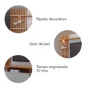 Ver imagem 4 de Estante para TV e Home Theater Ripado para TV até 65 Polegadas com LED 200CMX185,3cm LED Tvs 1 Porta 4 Nichos Freijó Off White Águas Brasileiras Marrom