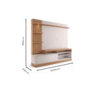 Ver imagem 3 de Estante para TV e Home Theater Ripado para TV até 65 Polegadas com LED 200CMX185,3cm LED Tvs 1 Porta 4 Nichos Freijó Off White Águas Brasileiras Marrom