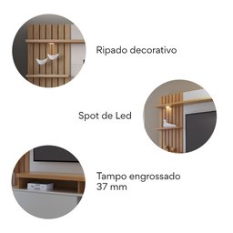 Estante Home Theater para TVs até 65 Polegadas com LED 1 Porta 4 Nichos Maceió Colibri Móveis - 2