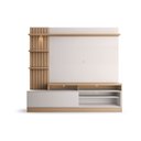 Ver imagem 5 de Estante para TV e Home Theater Ripado para TV até 65 Polegadas com LED 200CMX185,3cm LED Tvs 1 Porta 4 Nichos Freijó Off White Águas Brasileiras Marrom