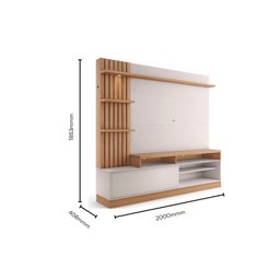 Estante Home Theater para TVs até 65 Polegadas com LED 1 Porta 4 Nichos Maceió Colibri Móveis - 4