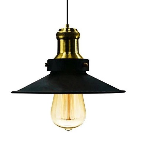 Pendente Prato Poptem Nordic Preto E Dourado Alumínio 20,5 Cm