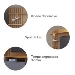 Estante Home Theater para TVs até 65 Polegadas com LED 1 Porta 4 Nichos Maceió Colibri Móveis - 2