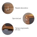 Ver imagem 3 de Estante Ripado Home Theater para Tvs até 65 Polegadas 185,3cmx200cm com Led 1 Porta 4 Nichos Maceió