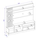 Ver mais imagens de Estante Ripado Home Theater para TVs até 65 Polegadas 185,3cmx200cm com LED 1 Porta 4 Nichos Maceió Colibri Móveis