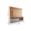Ver imagem 5 de Estante para TV e Home Theater Ripado para TV até 65 Polegadas com LED 200CMX185,3cm Tvs com LED 1 Porta 4 Nichos Maceió Marrom