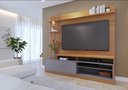 Ver imagem 3 de Estante para TV e Home Theater Ripado para TV até 65 Polegadas com LED 200CMX185,3cm Tvs com LED 1 Porta 4 Nichos Maceió Marrom