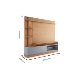 Estante Home Theater para TVs até 65 Polegadas com LED 1 Porta 4 Nichos Maceió Colibri Móveis - 4