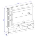 Ver mais imagens de Estante Ripado Home Theater para TVs até 65 Polegadas com LED 1 Porta 4 Nichos Maceió Colibri Móveis