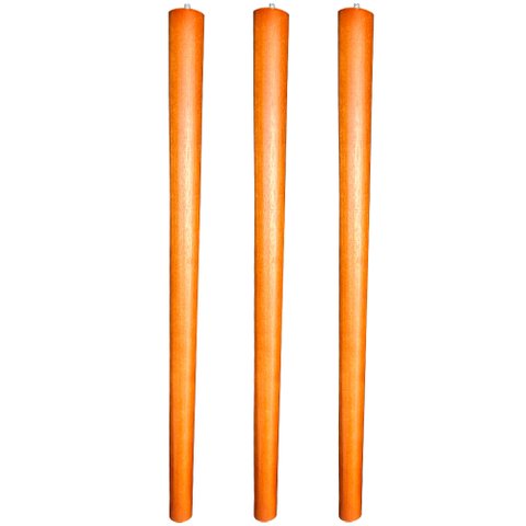 Kit 03 Pés Palito Madeira 60 Cm Rosqueável P02 Móveis Poltrona Puff Mesa - Inoviza