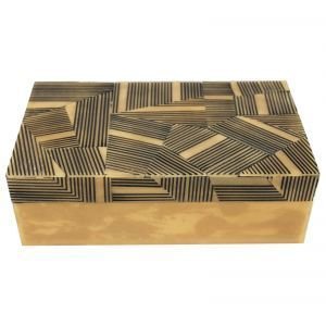 Caixa Mdf Retangular Detalhes Abstrato 23x13x7,5cm