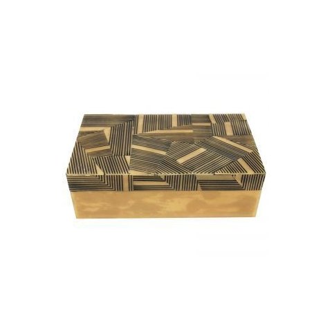 Caixa Mdf Retangular Detalhes Abstrato 23x13x7,5cm