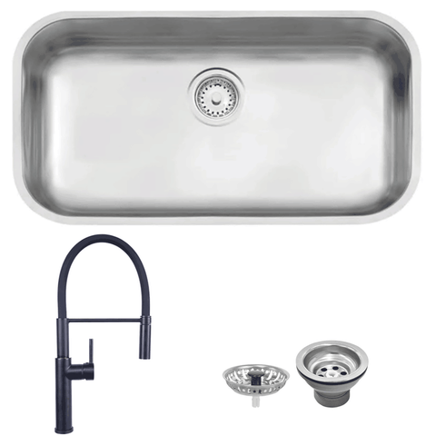 Kit Cuba Lavinia Acetinada Tramontina e Monocomando Black Matte Levo