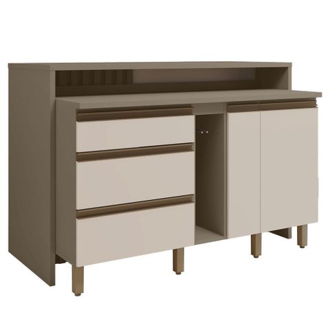 Kit Ilha Gourmet Connect com Balcões 60cm, 40cm, Porta Toalha e Condimentos Duna-Cristal Móveis