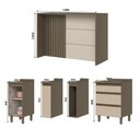 Ver imagem 7 de Kit Ilha Gourmet Connect com Balcões 60cm, 40cm, Porta Toalha e Condimentos Duna-Cristal Móveis