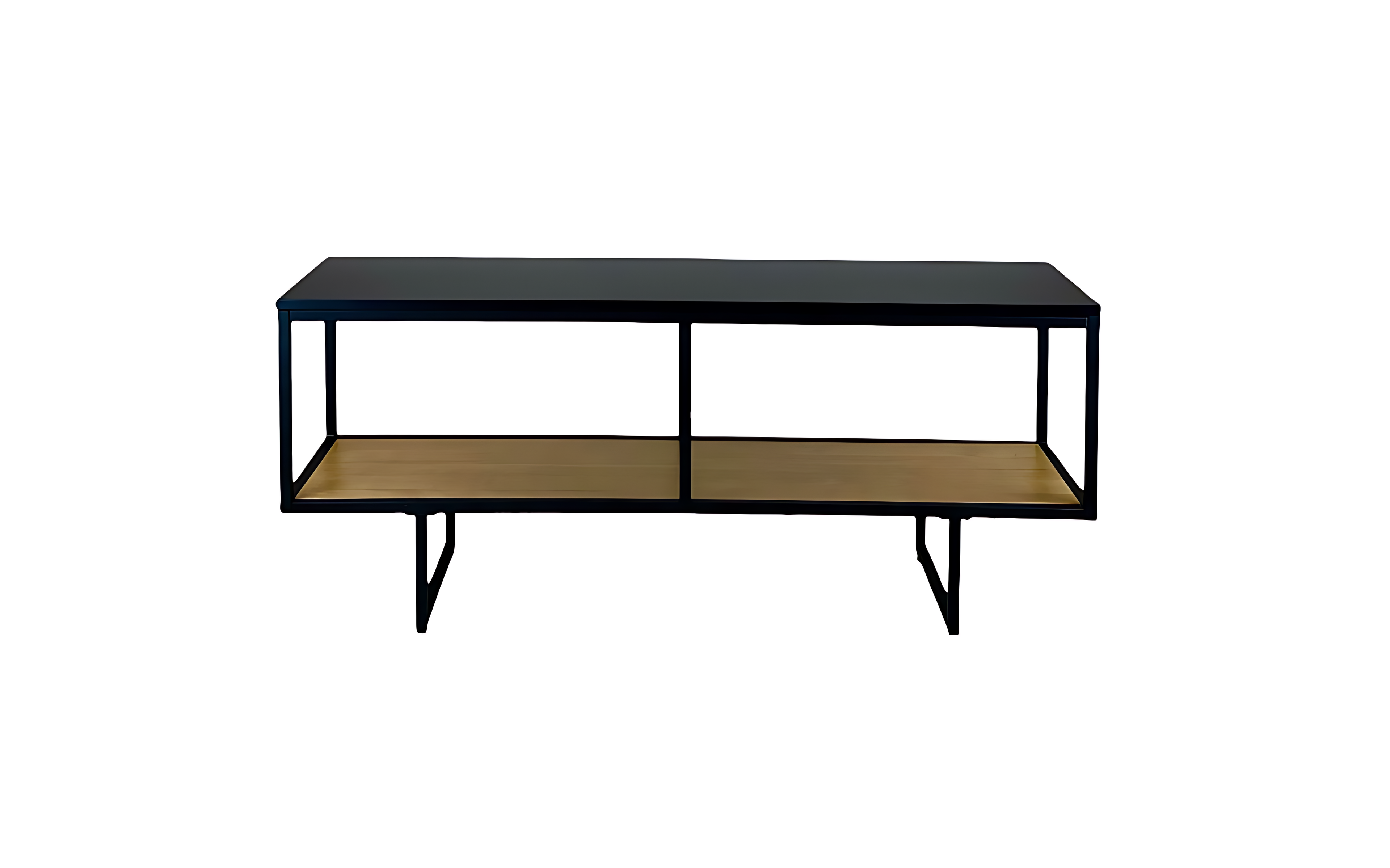 Rack Metropolitan em Madeira Maciça e Metal - 140,5cm - Preto / Avelã - 2