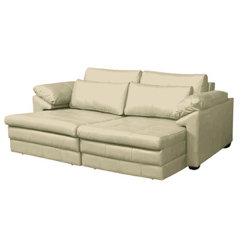 Sofá Decorativo Sala de Estar Marselha Retrátil Elétrico 2 Lugares 175cm Couro Tiza - Mozzelar