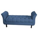 Ver imagem 1 de Divã Recamier Barcelona - 1,50 Suede - Azul Marinho