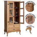 Ver imagem 2 de Cristaleira Madeira Maciça 2 Portas Vidro Mel D112 Shop Jm Mel