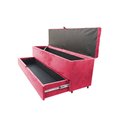 Ver imagem 1 de Recamier Puff Baú Sapateira com Gaveta 1,58 Cm para Cama Box Queen Size - Rosa Pink