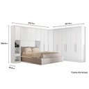 Ver imagem 3 de Quarto Casal Modulado Rizon 5 Peças (1 Armário Ponte + 1 Closet + 2 Guarda Roupas + 1 Complemento) Q