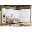 Ver imagem 1 de Quarto Casal Modulado Rizon 5 Peças (1 Armário Ponte + 1 Closet + 2 Guarda Roupas + 1 Complemento) Q