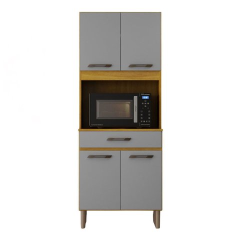 Armário de Cozinha Multiuso 4 Portas Verona com Espaço para Micro-ondas
