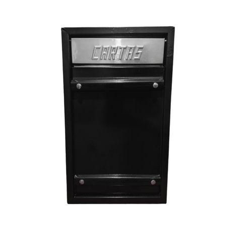 Caixa correio carta portão correspondência aço ( grande) grade/embutir em parede ou muro preta