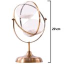 Ver imagem 2 de Ampulheta Decorativa Bronze Globe 30 Minutos Areia Branca Luxo Decoração 29 cm