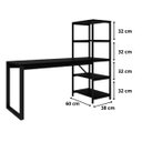 Ver imagem 3 de Mesa Escrivaninha Inovare 5 Prateleiras Resistente Mdf Aço:preto