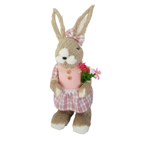 Coelha Páscoa Rústico Fios de Sisal Cru