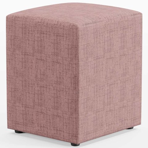 Puff Quadrado Decorativo Sala de Estar L02 Linho Rosa - Lyam Decor