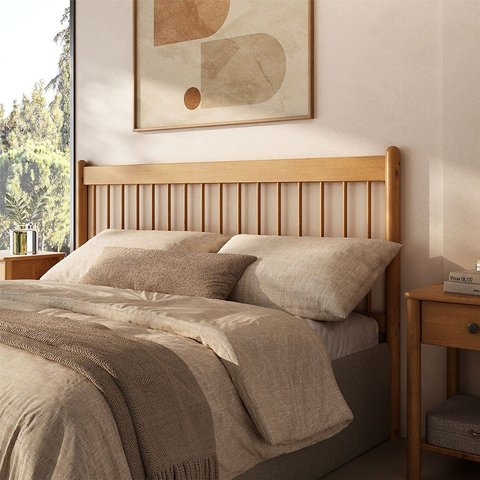 Cabeceira de Cama Casal Queen Madeira Ripado 168 cm Moderna Freijo Mina Idimex