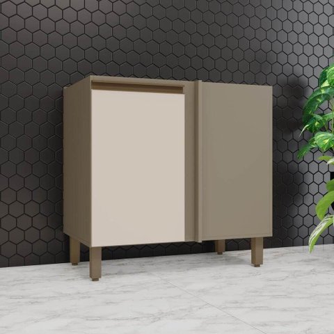 Balcão de Cozinha de Canto Reto Lora 1 Porta MDF 84cm Duna-Cristal Casa 812