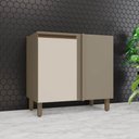 Ver imagem 1 de Balcão de Cozinha de Canto Reto Lora 1 Porta MDF 84cm Duna-Cristal Casa 812