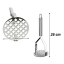 Ver imagem 2 de Amassador Batata Legumes Feijão Sopa 26cm Jjb Utilidades Cinza