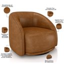 Ver imagem 7 de Kit 02 Poltronas Decorativa Giratória Angelina M03 Couríssimo Whisky