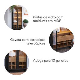 Mesa de Centro Retangular 1 Nicho Pés em Madeira Maciça Jeri Móveis Marrom - 3 Mesa de Centro Retangular 1 Nicho Pés em Madeira Maciça Jeri Móveis Marrom - 3